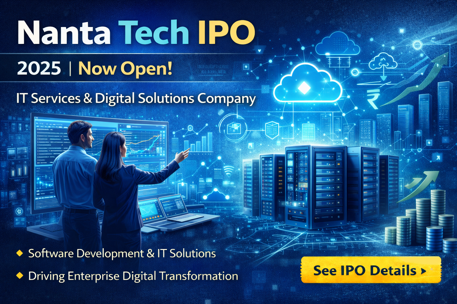 Nanta Tech IPO banner highlighting IT services, software development and digital transformation solutions for enterprises