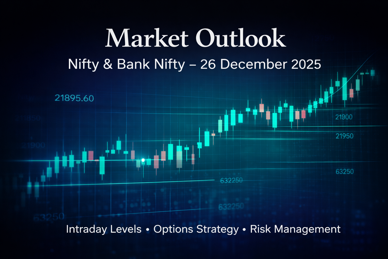 Indian stock market outlook showing Nifty and Bank Nifty levels with intraday trading and options strategy analysis